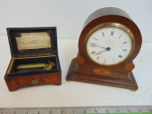 SMALL INLAID MAHOGANY CLOCK BY