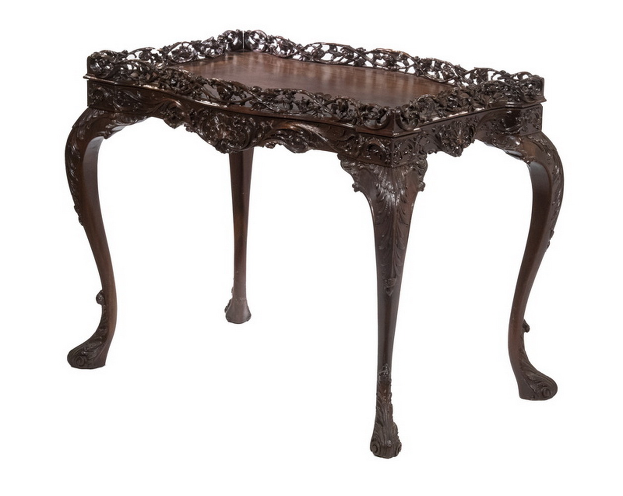 SMALL IRISH CHIPPENDALE CARVED