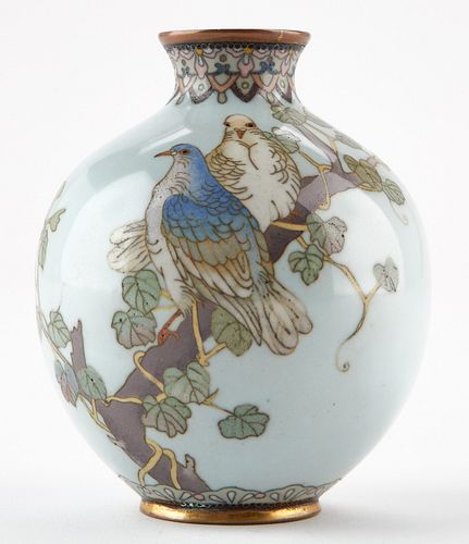SMALL JAPANESE CLOISONNE VASE W/