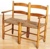 SMALL LADDERBACK SETTEE WITH R