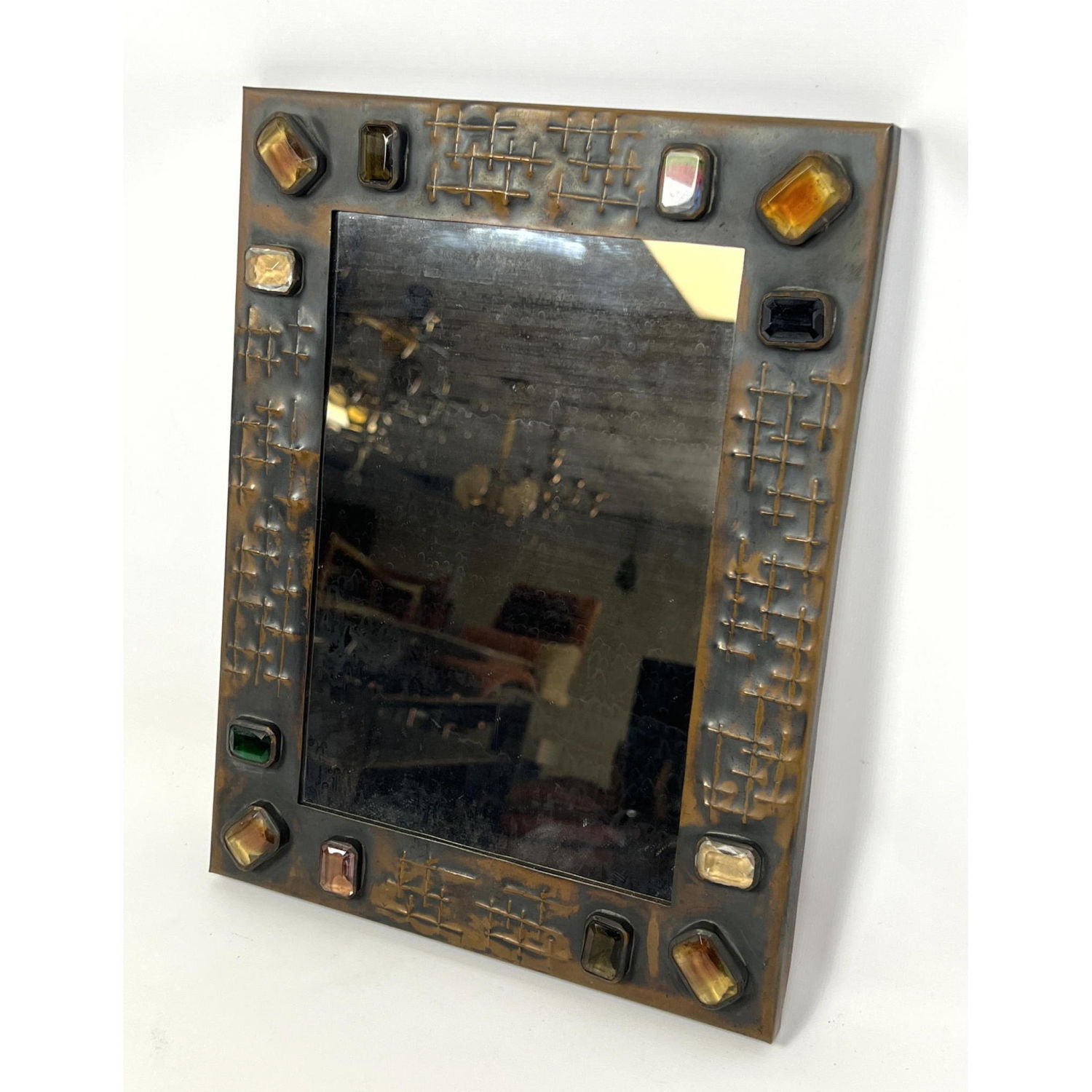 Small Modernist Copper Mirror