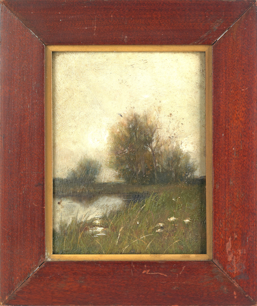 Small oil on board moonlit