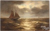 SMALL OIL ON BOARD SEASCAPE, 1