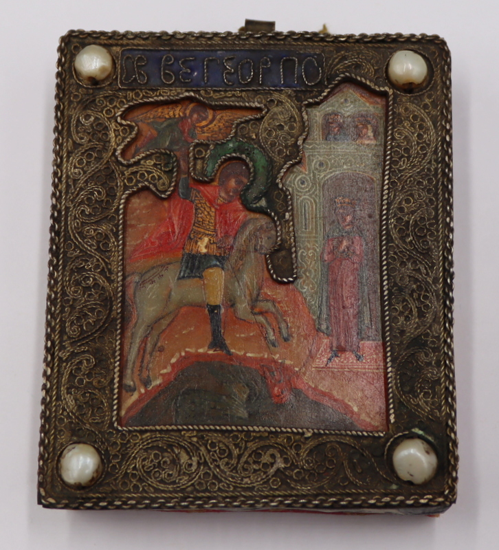 SMALL PAINT AND ENAMEL DECORATED