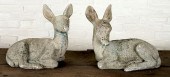 SMALL PAIR CAST STONE FAWNS CI