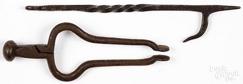 SMALL PAIR OF EMBER TONGS, 19TH