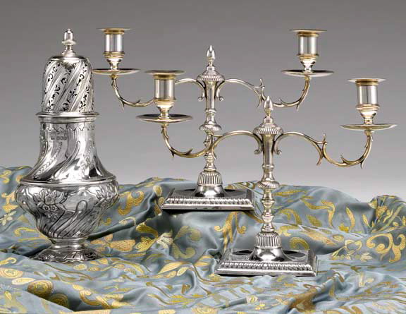 Small Pair of English Silverplate