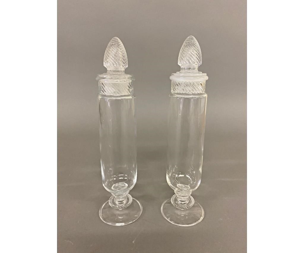 Small pair of pressed glass