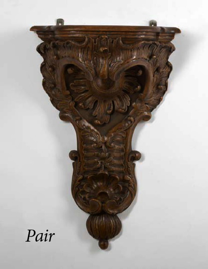Small Pair of Regence Boldly Carved