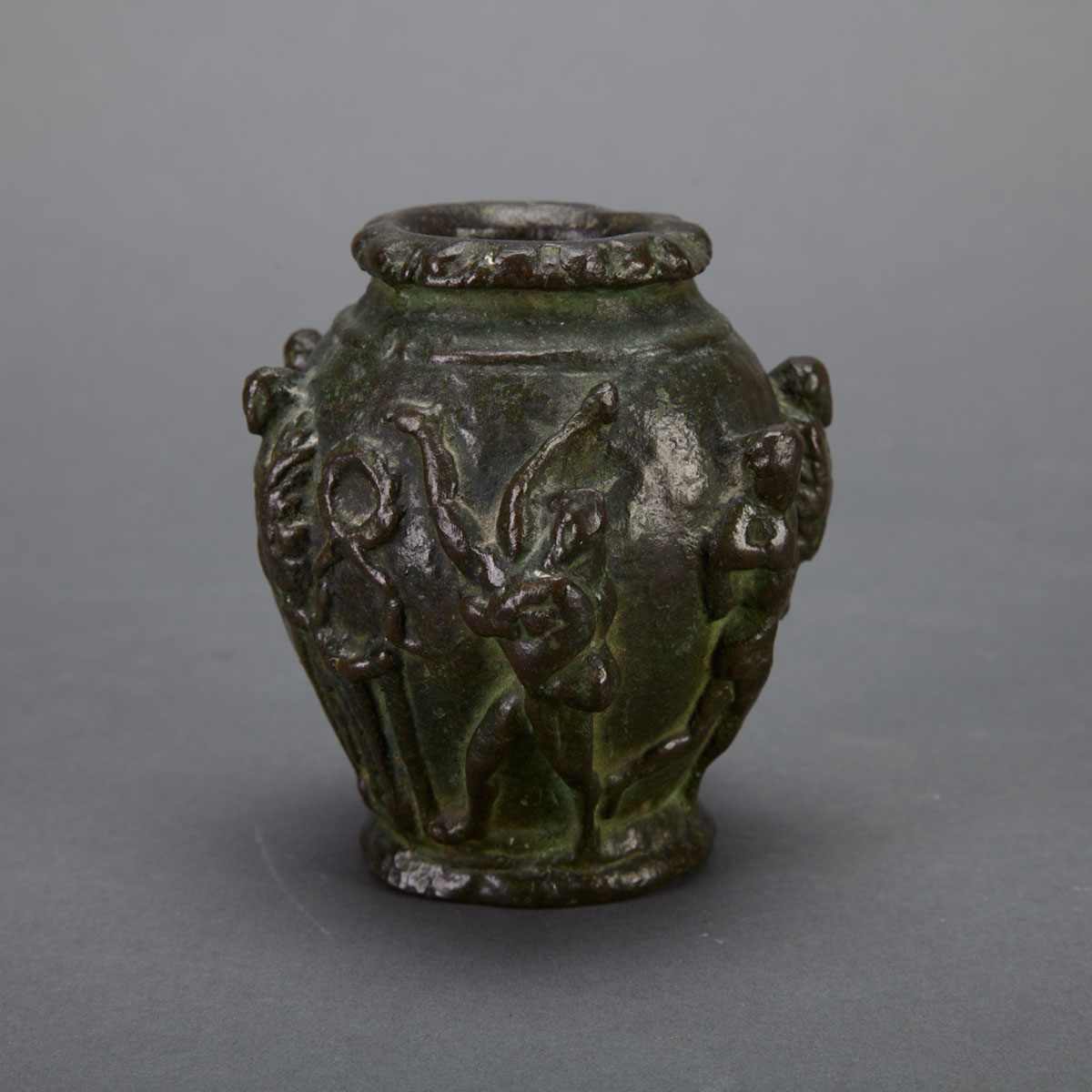 Small Patinated Bronze Vase mid