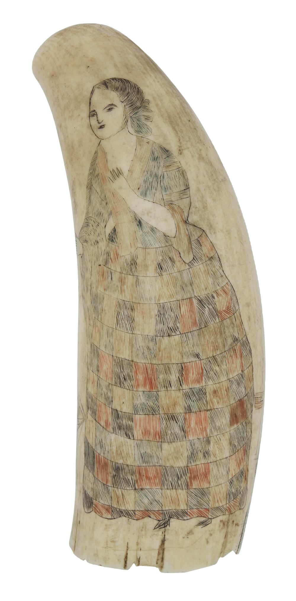 SMALL POLYCHROME SCRIMSHAW