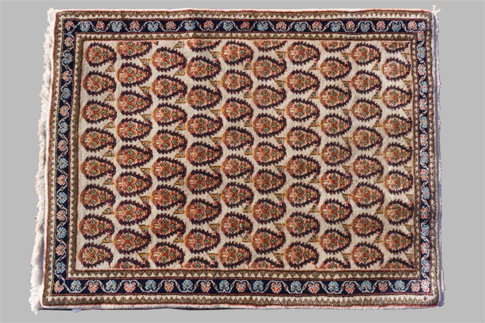 SMALL PRAYER RUG, CREAM GROUND WITH