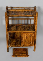 SMALL RATTAN TABLE BOOKSHELF W