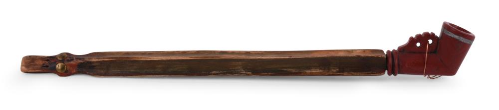 SMALL RED PIPESTONE PEWTER INLAID