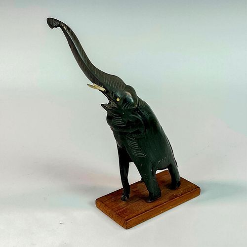 SMALL RESIN AND BONE ELEPHANT