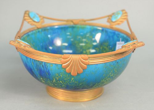 SMALL SEVRES BLUE GLAZED BOWL