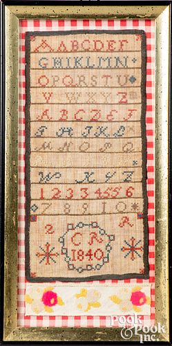 SMALL SILK ON LINEN SAMPLER,