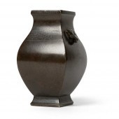 SMALL SILVER-INLAID BRONZE VAS