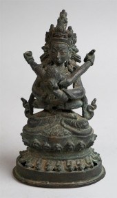 SMALL SINO-TIBETAN BRONZE FIGU