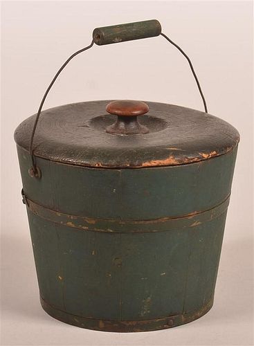 SMALL SOFTWOOD COVERED PAIL.Small