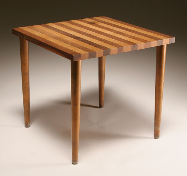 Small square pedestal table,