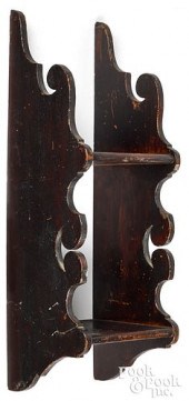 SMALL STAINED PINE HANGING SHE