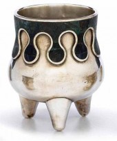 Small sterling silver footed b