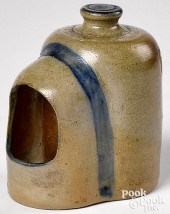 SMALL STONEWARE FEEDER, 19TH C