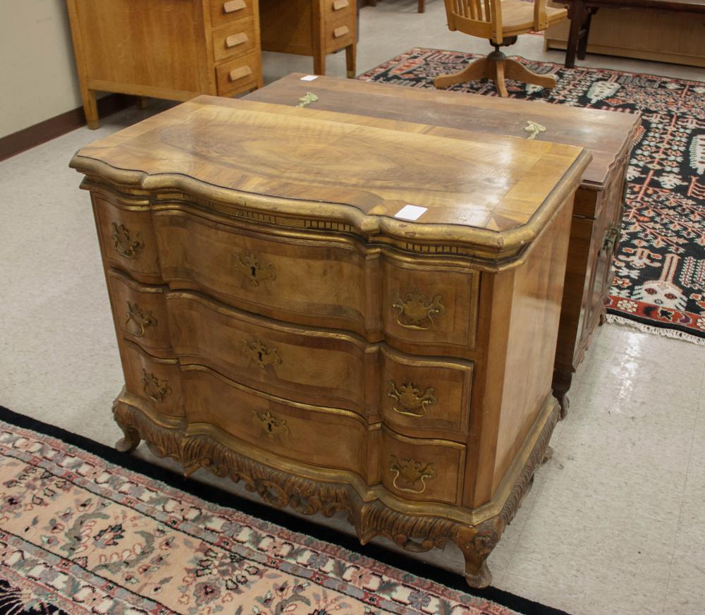 SMALL THREE-DRAWER PARCEL-GILT