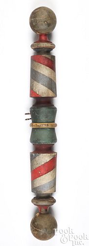 SMALL TURNED AND PAINTED BARBER