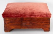 SMALL VELVET UPHOLSTERED STOOL