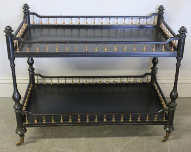 Small Victorian Ebonized 2 Tier