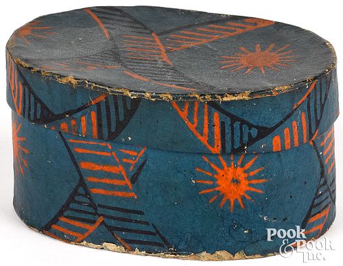 SMALL WALLPAPER DRESSER BOX, 19TH