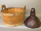 SMALL WASH TUB & BURL WOOD FUN