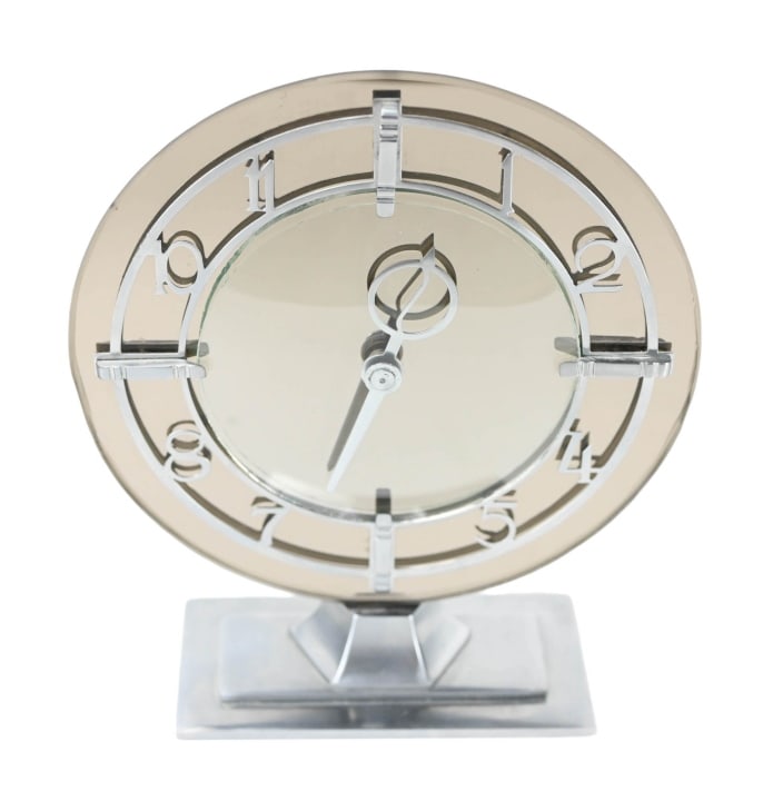 SMITHS ART DECO MIRRORED & CHROME