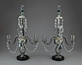 SMOKEY GRAY CUT GLASS TWO-LIGH