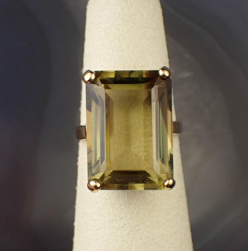 SMOKY CITRINE AND TEN KARAT GOLD