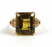 SMOKY CITRINE, DIAMOND AND FOU