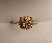 SMOKY CITRINE, DIAMOND AND GOL