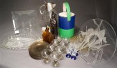 SMOKY GLASSWARE, GLASS TRAYS,