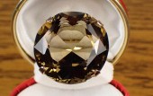 SMOKY QUARTZ AND GOLD SOLITAIR