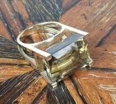 SMOKY QUARTZ AND GOLD SOLITAIR