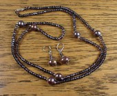 SMOKY QUARTZ AND PEARL NECKLAC