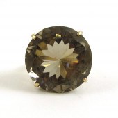SMOKY QUARTZ AND TEN KARAT GOL