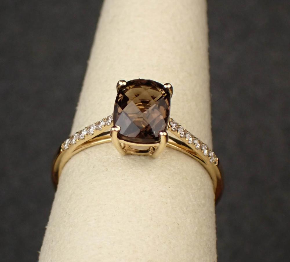 SMOKY QUARTZ, DIAMOND AND