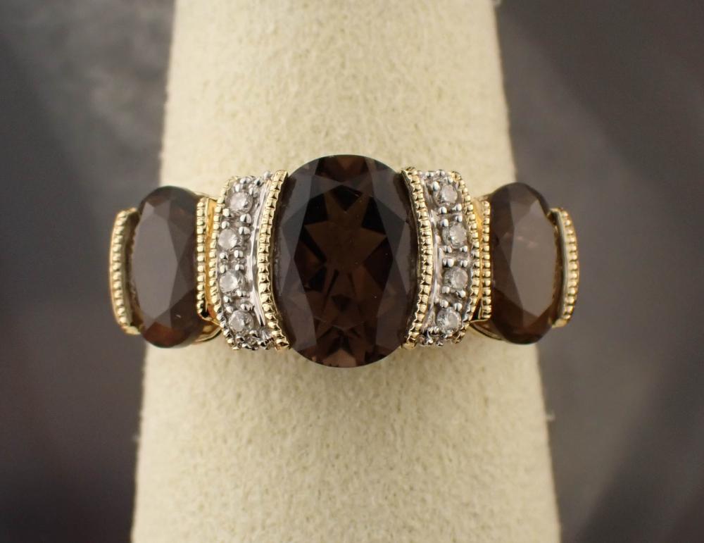SMOKY QUARTZ, DIAMOND AND