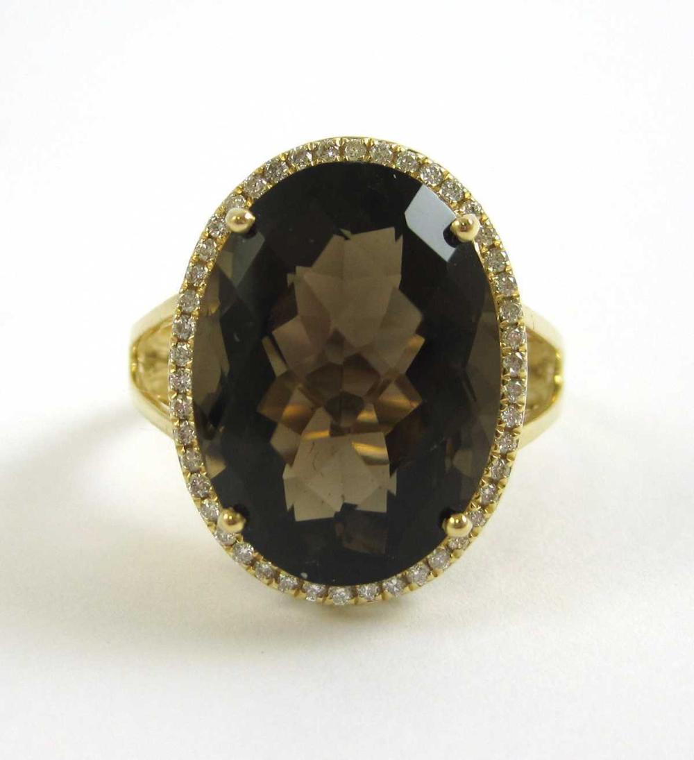 SMOKY QUARTZ, DIAMOND AND