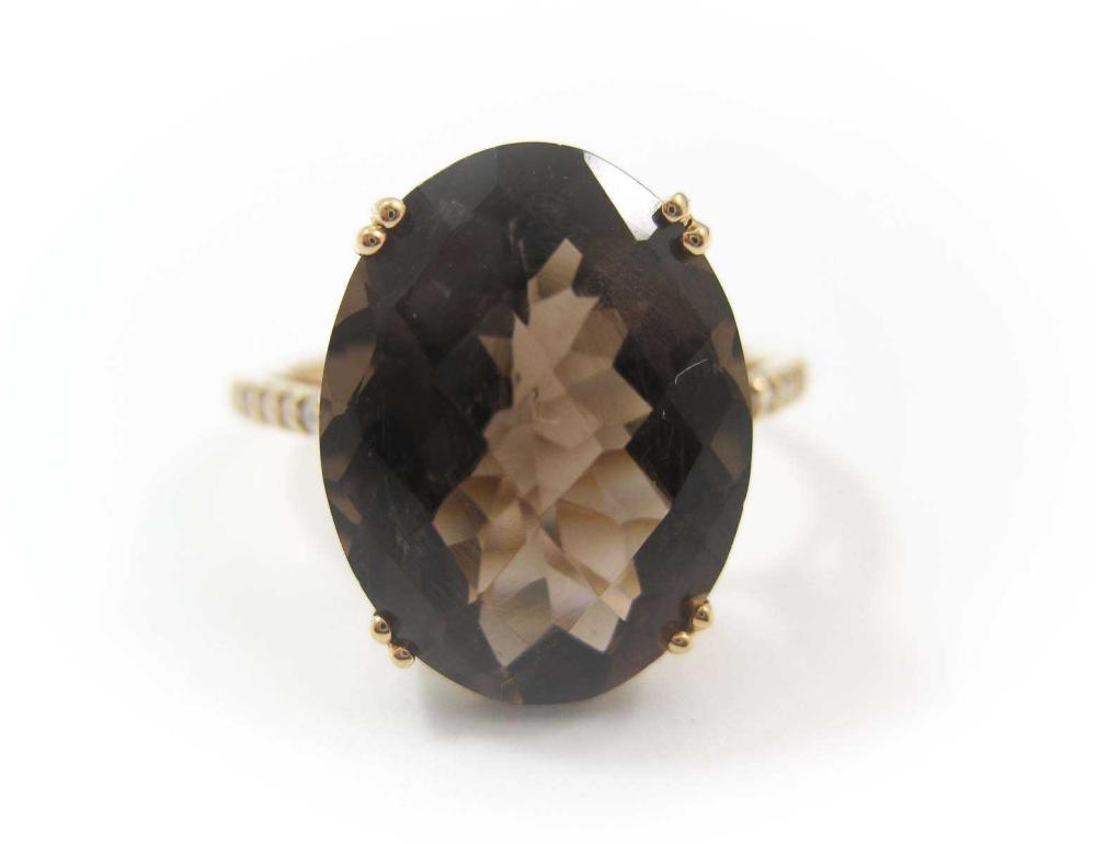 SMOKY QUARTZ, DIAMOND AND