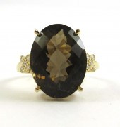 SMOKY QUARTZ, DIAMOND AND FOUR