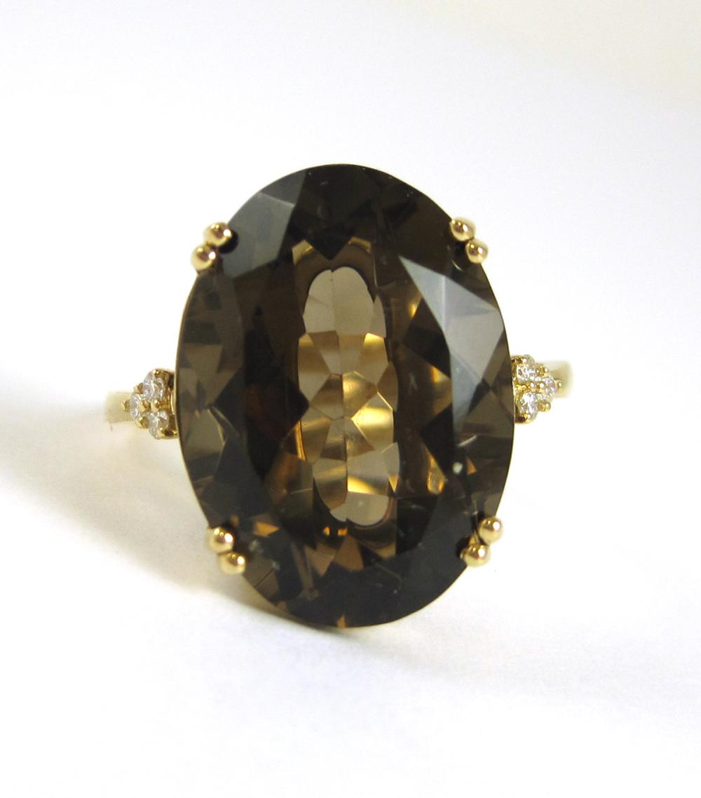 SMOKY QUARTZ, DIAMOND AND